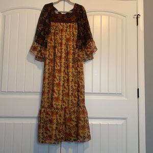 Anthropologie maxi dress NWT bell sleeves